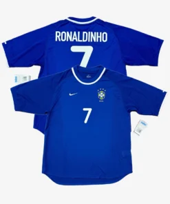 Camisa Retrô Seleção Brasileira 2000/01 Away Nº 7 Ronaldinho Nike Olímpica