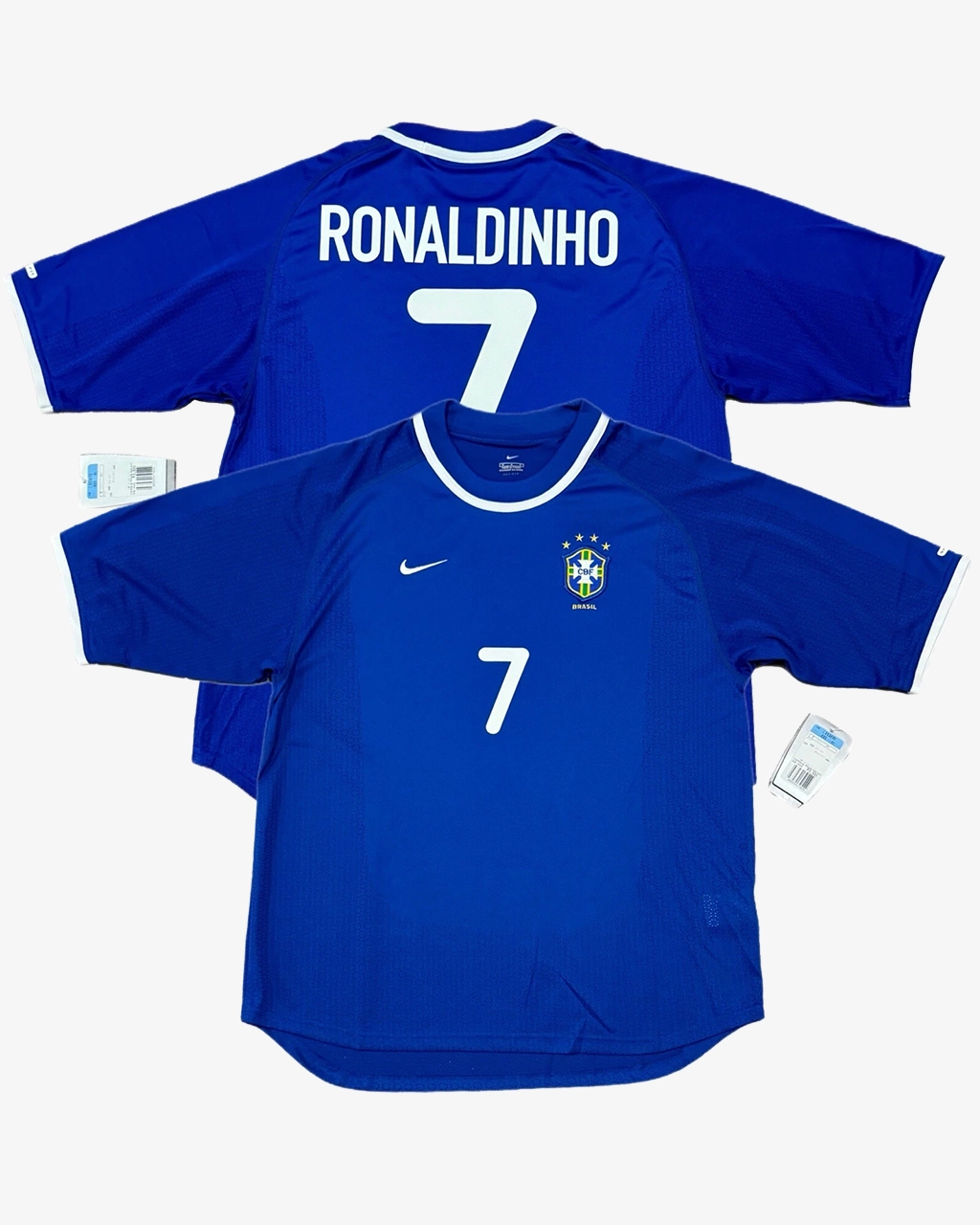 Camisa Retrô Seleção Brasileira 2000/01 Away Nº 7 Ronaldinho Nike Olímpica