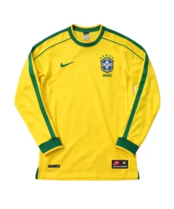 Camisa Brasil Manga Longa Home 1998 – Versão Retrô