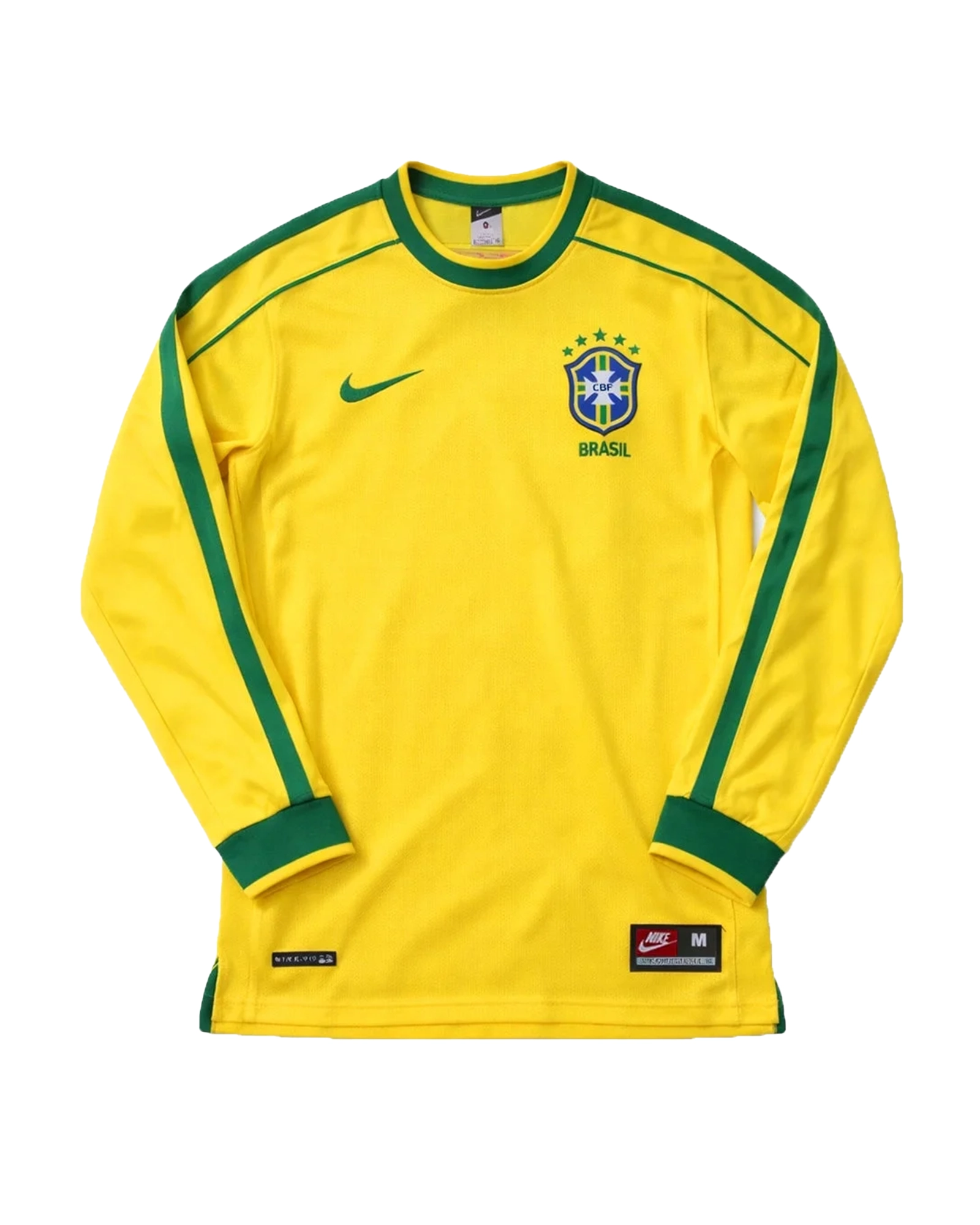Camisa Brasil Manga Longa Home 1998 – Versão Retrô