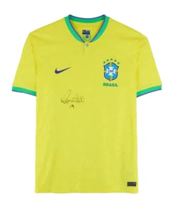 Camisa Autografada Do Ronaldo Nazário Da Seleção Brasileira 2022-23 Amarela Home, Nike - Icons - Assinada Na Frente