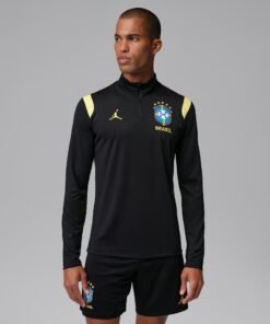 Camiseta Brasil Jordan Manga Longa Academy Pro 2026 Treino Masculina