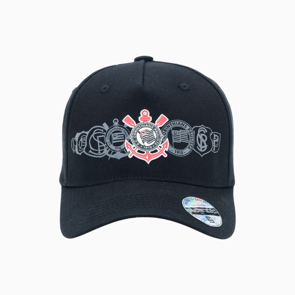 Boné Corinthians Escudos Historicos - Imagem 2