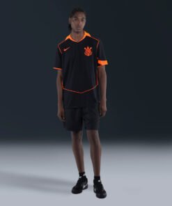 Camisa Corinthians III 25/26 - Torcedor - Preta e Laranja