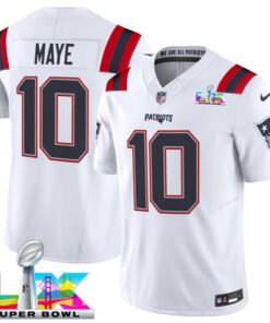 Camisa NFL New England Patriots Vapor F.U.S.E. Limited Super Bowl LX Patch Jersey Branca