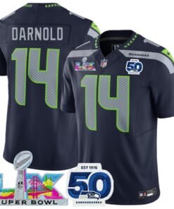 Camisa NFL Seattle Seahawks Vapor F.U.S.E. Limited Super Bowl LX Patch And 50th Season Jersey Azul