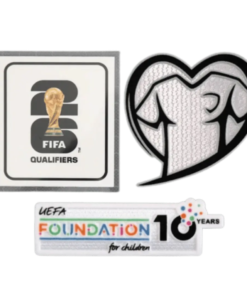 Kit Patches Copa do Mundo 2026 Qualifiers Play With Heart & FOUNDATION