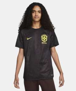 Camisa Goleiro Seleção Brasileira 22/23 Nike Torcedor Masculina - Preta com detalhes em amarelo