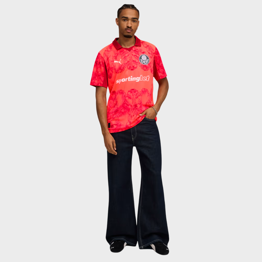 Camisa Palmeiras KIDSUPER 25/26 - Torcedor Puma Masculina - Vermelha - Imagem 3