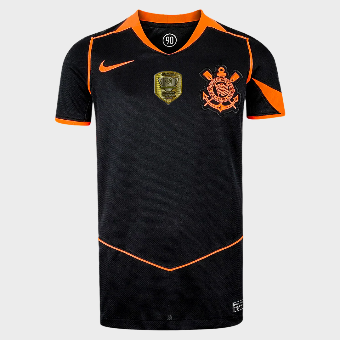 Camisa Corinthians III 25/26 - Torcedor - Preta e Laranja - Imagem 13