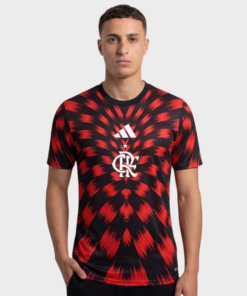 Camisa Flamengo Pré Jogo 25/26 - Vermelha e Preta