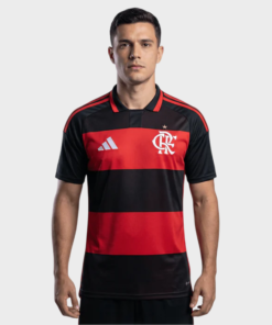Camisa Flamengo I 26/27 - Torcedor Adidas Masculina - Vermelha e Preta